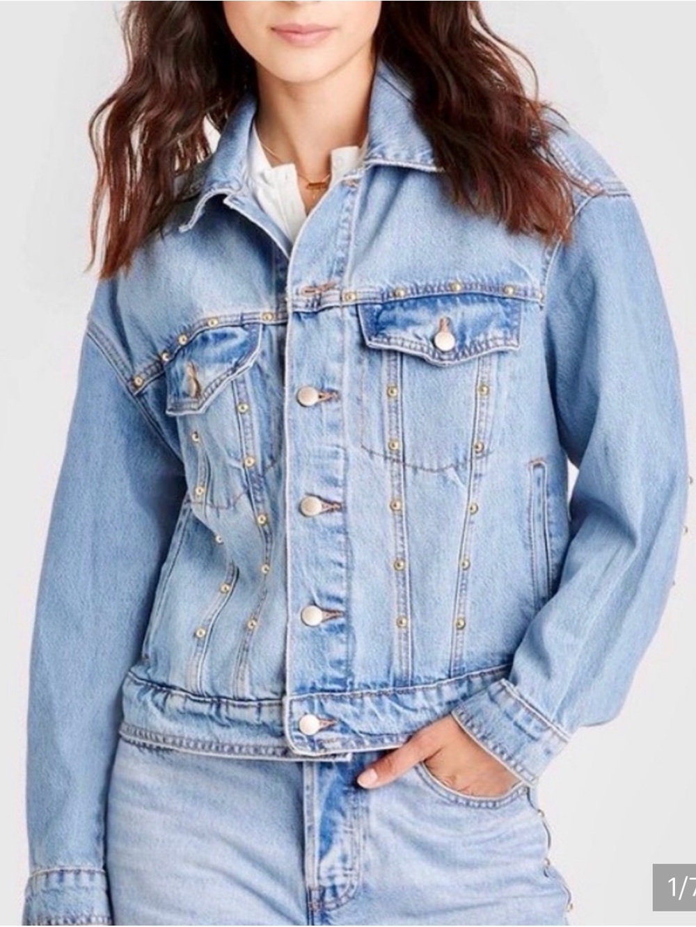 Universal Thread Studded Denim Jacket - Picture 2 of 7